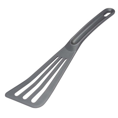 Matfer Bourgeat 112420 ExoGlass 12" L High Temp Slotted Pelton Spatula - Gray