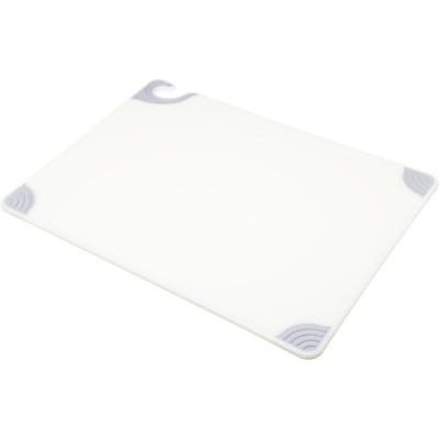 San Jamar CBG182412WH 18" x 24" x 1/2" White Co-Polymer Saf-T-Grip Cutting Board