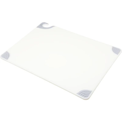 San Jamar CBG182412WH 18" x 24" x 1/2" White Co-Polymer Saf-T-Grip Cutting Board