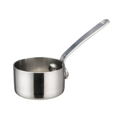 Winco DCWA-101S
 2&quot;
 2 Oz.
 Stainless Steel
 Round
 Mini Sauce Pan