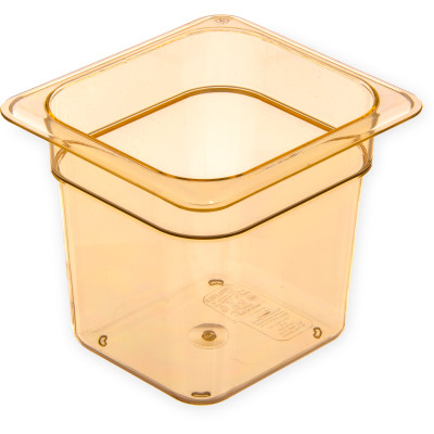 Carlisle 3088513 2.5 Qt. 1/6 Size Capacity Polyether Sulfone Amber Storplus High Heat Hot Food Pan
