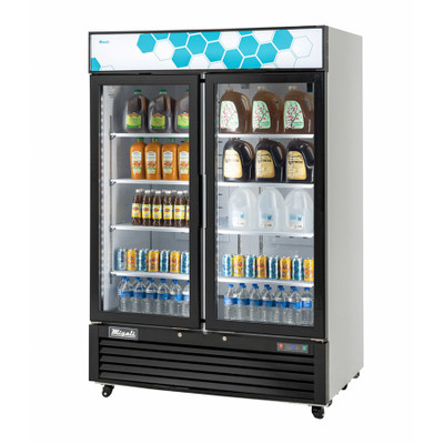 Migali C-49RM-HC 54.4" W Two-Section Glass Door Refrigerator Merchandiser