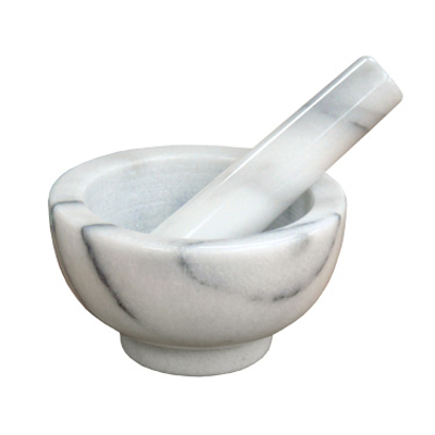 Winco MPS-42W 4-1/2" Dia Marble Mortar and Pestle Set (1 Set)