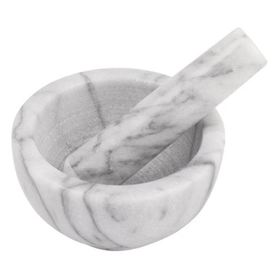 Winco MPS-42W 4-1/2" Dia Marble Mortar and Pestle Set (1 Set)