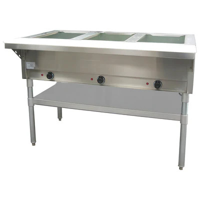 Admiral Craft ST-120/3 48.5" W Three 8" Deep Open Wells Steam Table - 120 Volts