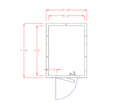 American Panel 6X8C-I 70" W x 87.75" H Indoor Acrylume Floorless Walk-In Cooler