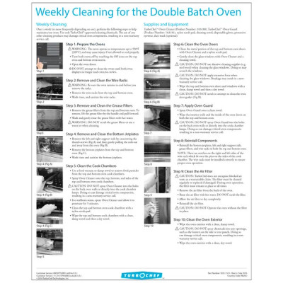 TurboChef DOC-15518-1/2" x 11" Poster Daily Cleaning