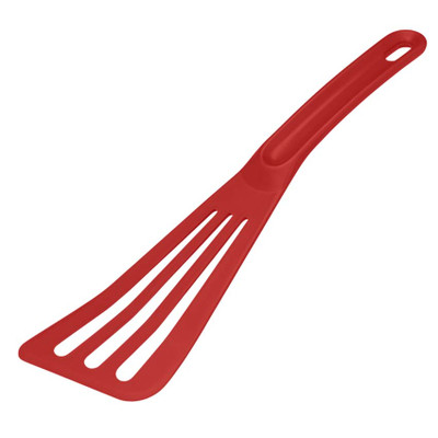 Matfer Bourgeat 112422 ExoGlass 12" L High Temp Slotted Pelton Spatula - Red