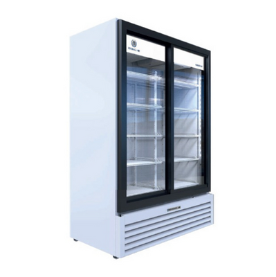 Beverage Air MT53-1-SDW 54.25" W Two-Section Glass Door Marketeer Series Refrigerated Merchandiser