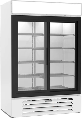 Beverage Air MMR45HC-1-W 52" W Two-Section Glass Door MarketMax Refrigerated Merchandiser