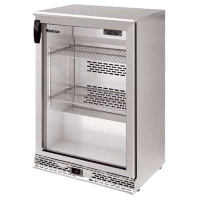 Infrico USA IMD-ERV15IIGD 23.63" W Stainless Steel Glass Door Refrigerated Back Bar Cooler - 115 Volts
