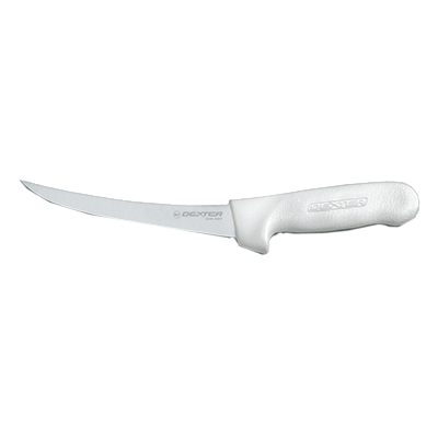 Dexter 1473 5" White Curved Sani-Safe Boning Knife with Polypropylene Handle