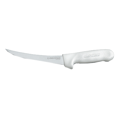 Dexter 1473 5" White Curved Sani-Safe Boning Knife with Polypropylene Handle