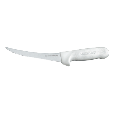 Dexter 1473 5" White Curved Sani-Safe Boning Knife with Polypropylene Handle