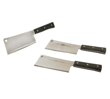 Town 47330/DZ 7" x 3.5" Black Bone Cleaver with Riveted Handle - 1 Dozen