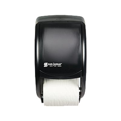 San Jamar R3670BKSS Summit 5 1/2 Double Roll Toilet Tissue Dispenser -  Black