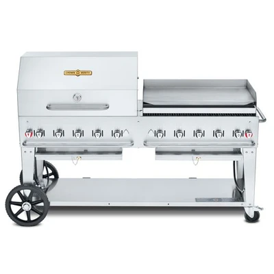 Crown Verity CV-MCB-72RGP-NG 70" Natural Gas Outdoor Charbroiler - 159,000 BTU