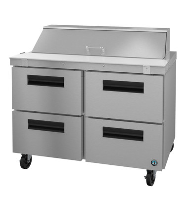 Hoshizaki SR48B-12D4 48" W Two-Section Four Drawer Reach-In Steelheart Series Sandwich Top Refrigerator