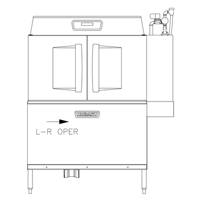 Hobart CL54-BAS+BUILDUP Low Temp Conveyor Dishwasher