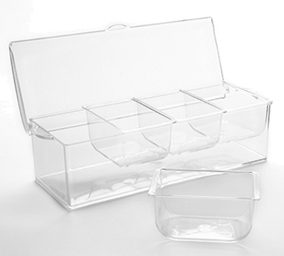 American Metalcraft FCS16 88 Oz. Polycarbonate Condiment Server Set