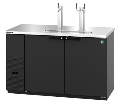 Hoshizaki DD59 Two-Section Draft Beer Cooler - Black (3) 1/2 Kegs