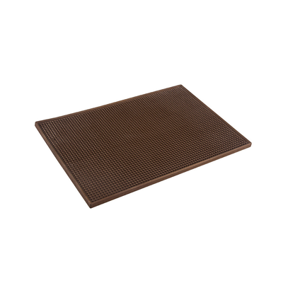 CAC China BRMT-18BN 18" L x 12" W Brown Plastic Bar Service Mat