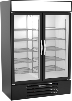 Beverage Air MMR49HC-1-B 52" W Two-Section Glass Door MarketMax Refrigerated Merchandiser