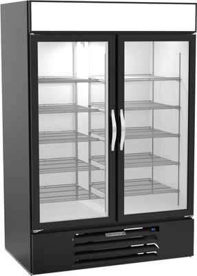 Beverage Air MMR49HC-1-B 52" W Two-Section Glass Door MarketMax Refrigerated Merchandiser