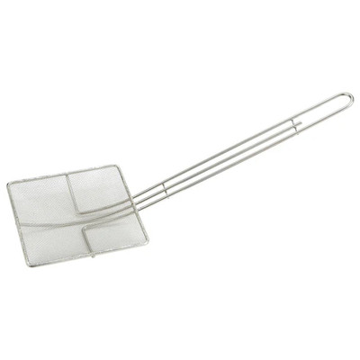 Winco SCF-6S 6.75" W Square Nickel Plated Mesh Skimmer