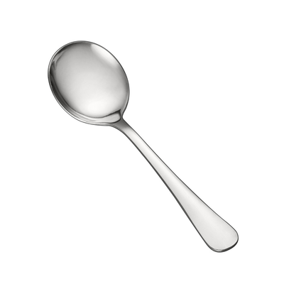 CAC China 3003-04 5.88" L Stainless Steel Heavy Weight Continental Bouillon Spoon (50 Dozen Per Case)