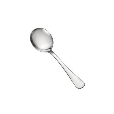 CAC China 3003-04 5.88" L Stainless Steel Heavy Weight Continental Bouillon Spoon (50 Dozen Per Case)