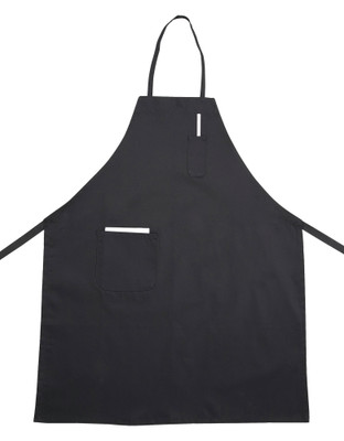 Winco BA-PBK Black Bib Apron - 33" x 26"