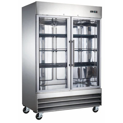 Admiral Craft USRF-2D-G 54" W 2-Section Glass Door Reach-In U-STAR Refrigerator - 3.8 Amps
