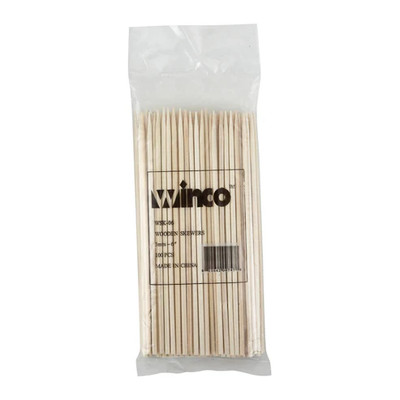 Winco WSK-06 6" Bamboo Skewers (100 Pieces Per Bag)
