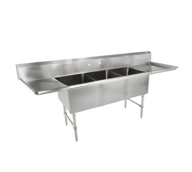 John Boos 3B18244-2D24 105" Three Compartment Stainless Steel B Series Sink