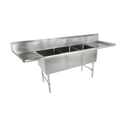 John Boos 3B18244-2D24 105" Three Compartment Stainless Steel B Series Sink