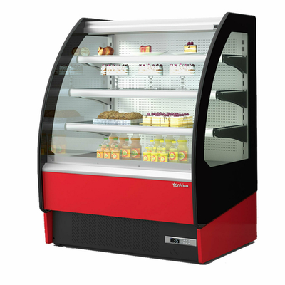 Infrico USA IDC-VBR09ISS 38.44&quot; W Stainless Steel Self Service Refrigerated Curved Display Case - 115 Volts