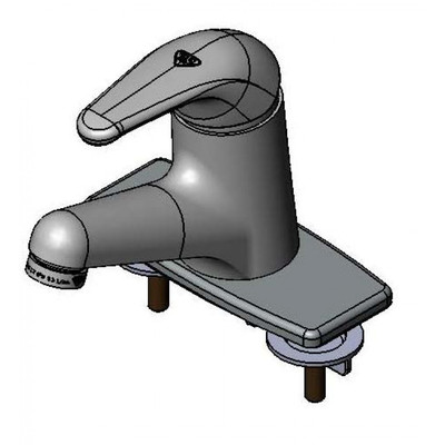 T&amp;S Brass B-2703-VF22 Faucet single lever deck mount 16" stainless steel flex hose 4" forged deck plate