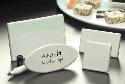 American Metalcraft CMP553 5.5" W White Ceramic Menu and Card Sign