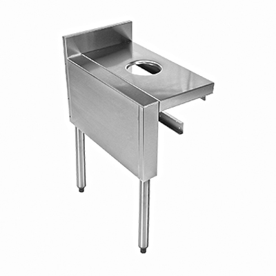 Glastender C-DW-15L Stainless Steel CHOICE Underbar Dry Waste Chute - 15"W x 24"D