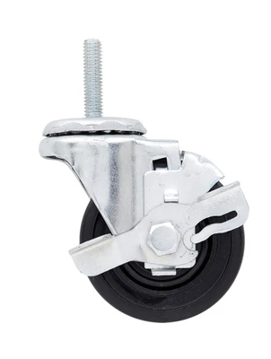 Metro 3Tmb Super Erecta Threaded Stem Caster Swivel (With Brake) Low Profile 3" Dia. 100 Lb. Capacity