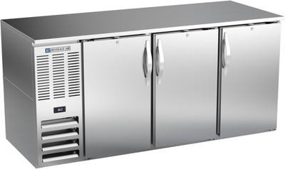 Beverage Air BB72HC-F-S 72" W Three-Section Solid Door Refrigerated Food Rated Back Bar Storage Cabinet - 115 Volts