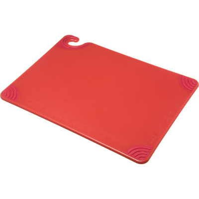 San Jamar CBG152012RD 15" x 20" x 1/2" Red Co-Polymer Saf-T-Grip Cutting Board