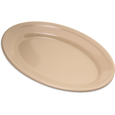 Carlisle 43563-825 Plastic Oval Tan Dallas Ware Platter (2 Pack Per Case)