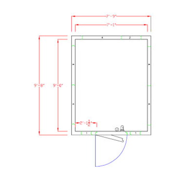 American Panel 8X10C-O 93" W x 87.75" H Outdoor Acrylume Floorless Walk-In Cooler