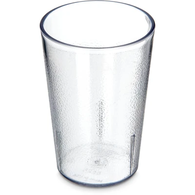Carlisle 552607 8 Oz. Clear SAN Plastic Textured Exterior Stackable Tumbler