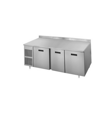 Randell 9225-290 84&quot; W Stainless Steel Three-Section Reach-In Refrigerated Counter and Work Top - 115 Volts