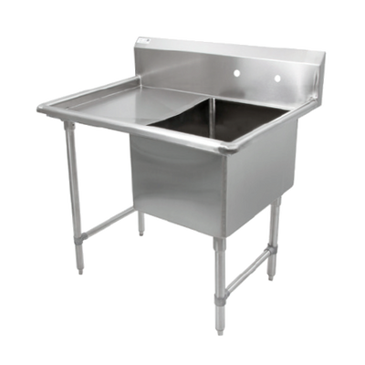 John Boos 1B16204-1D18L 36" - 39" 16-Gauge Stainless Steel One Compartment B Series Sink With Left-Hand Drainboard 14" Deep