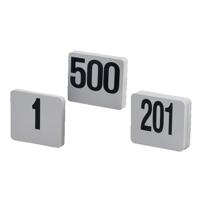American Metalcraft 4100 4" W White Square Table Numbers