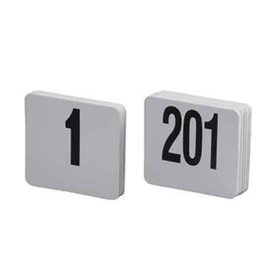 American Metalcraft 4100 4" W White Square Table Numbers